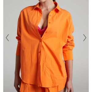 Orange Button Down Collared Shirt